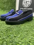 Handcrafted Maza Blue & Black Stripe Loafers - Chunky Sole - 2