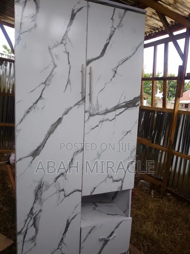 Wardrobe Indoor Cabinet with Marble Effect - 1