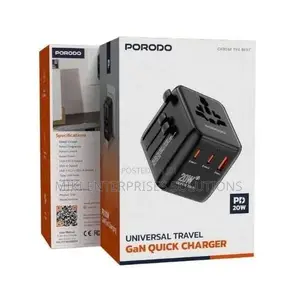 Porodo PD20W+2QC 3.0 Universal Travel Adapter