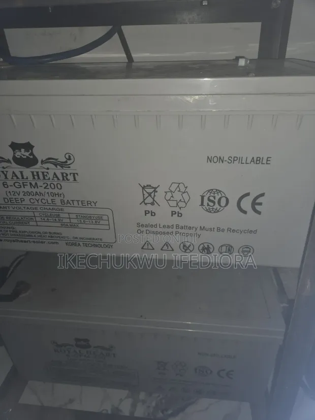 2 Used Royal Heart 200Ah AGM Batteries - 1