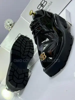 Balenciaga Men's Black Leather Loafers - Brand New