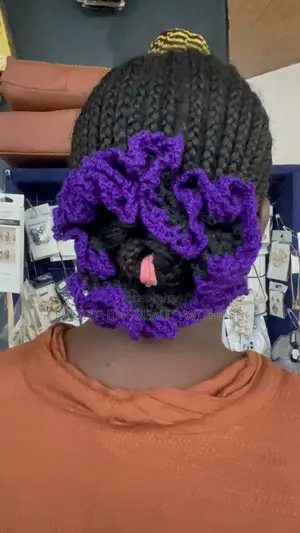 Scrunchy Hair Packer - Purple & Black Wool