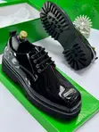 Bottega Veneta Takalmi Na Maza Na Bakin Fata Na Patent Leather Lace-Up - Sabon Abu - 4
