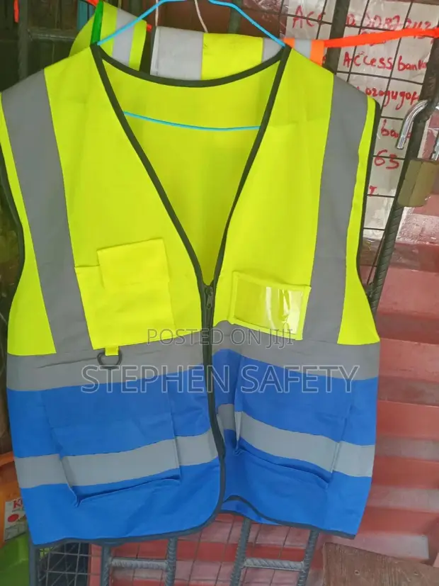 Reflective Safety Vest with Zip Pocket - Various Colours - 1