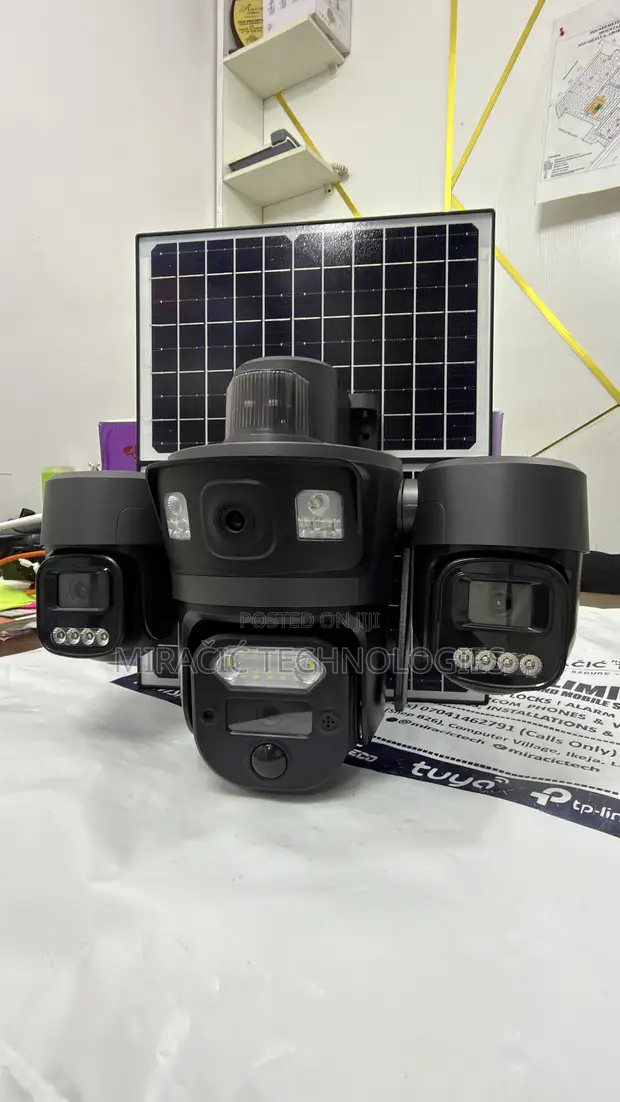 UBOX Pro 12MP 3-Lens Kamara ta CCTV mai Amfani da Rana - 1