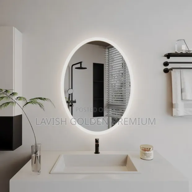 Oval Wall-Mounted LED Bathroom Mirror - Sabon Abu - 1