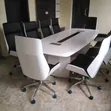 Conference Table with Chairs - Black and White - 1