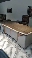Conference Table with Chairs - Black and White - 2
