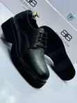 Balenciaga Men's Black Leather Lace-Up Platform Shoes - 2