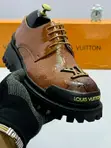 Takalmi Na Maza Na Louis Vuitton Brown Textured Leather Lace-Up - Sabon Abu - 2