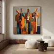 Zane Abstract Geometric Cubist na Fuska akan Zane - 2