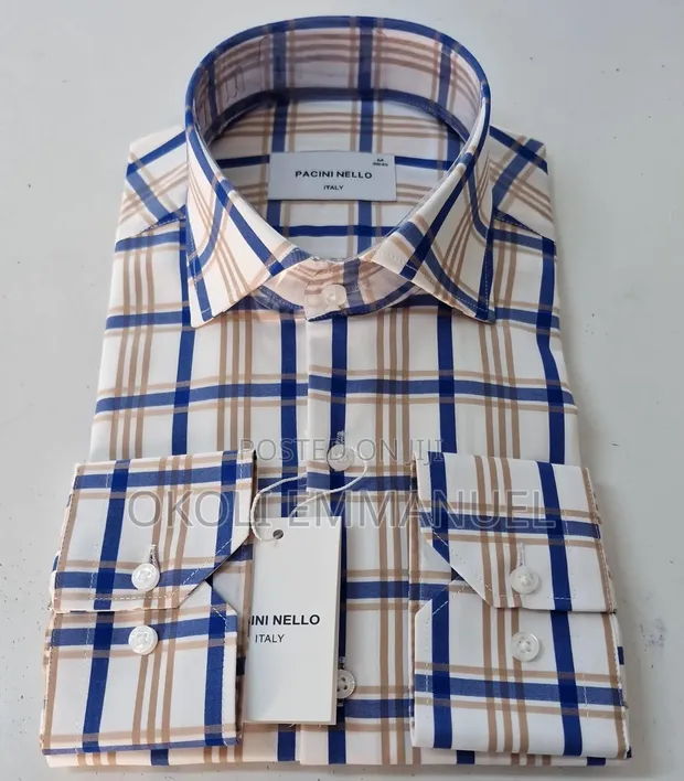 Okoli Brand Cotton Dress Shirts - Mai Launuka Daban-daban, Dogon Hannu - 1