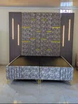 Home Interiors Padded Bedframe 6x6 with Bedsides - 1