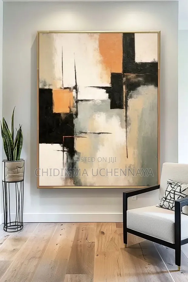 Geometric Abstract Oil Canvas Printing - 1