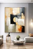 Geometric Abstract Oil Canvas Printing - 2