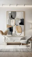 Abstract Grey Minimalist Wall Art Canvas Print - 1