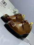 Balenciaga Men's Brown Leather Lace-Up Shoes - Brand New - 2