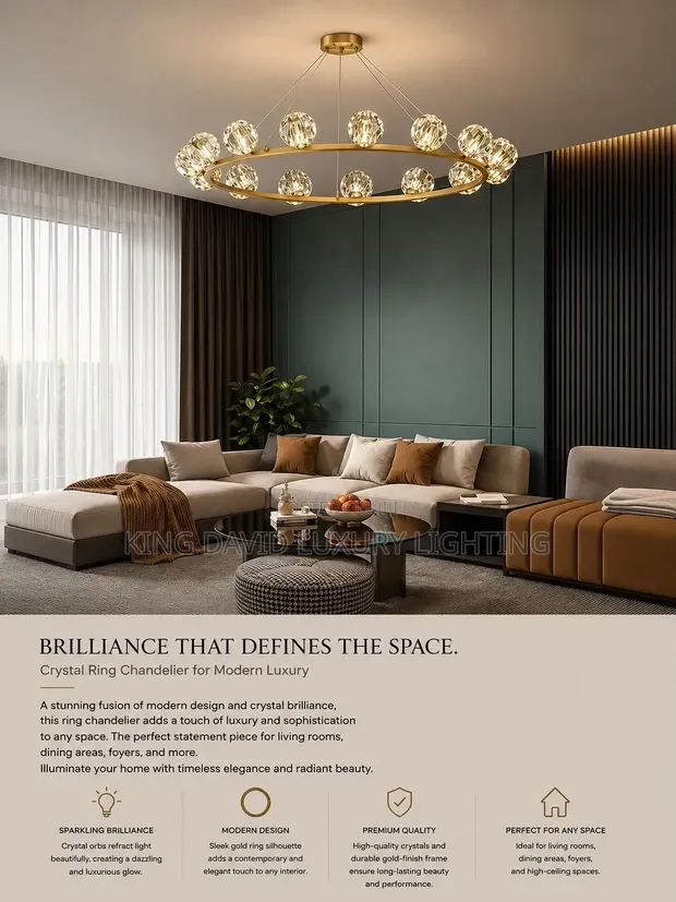 Modern Crystal Ring Chandelier - 1