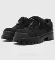 Men's Black Denim Fabric Lace-Up Shoes - Brand New - 1