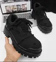 Men's Black Denim Fabric Lace-Up Shoes - Brand New - 2