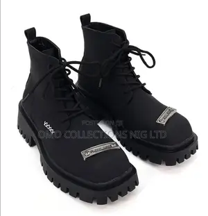 Louis Vuitton Men's Black Lace-Up Combat Boots - Brand New