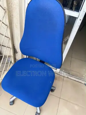 Blue Fabric Office Chair - High Back, Armless