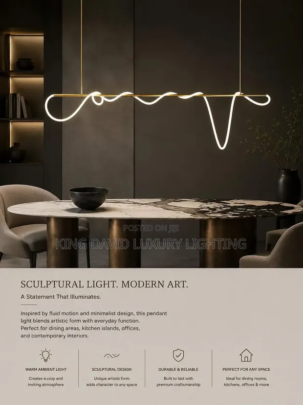 Wurin Haske na LED mai Siffar Wavy - 1