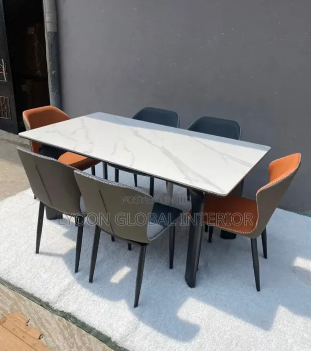 Brand New 6-Seater Marble Dining Table Set - 1
