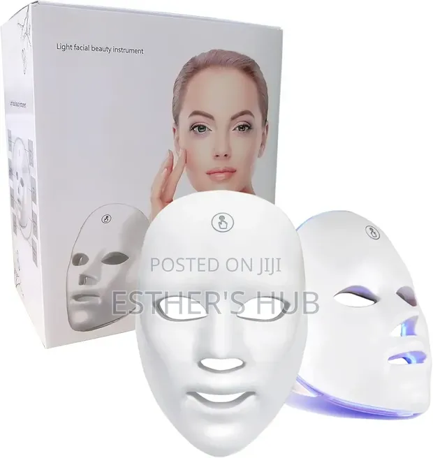 LED Face Mask Light Therapy, 7 Colors, Rechargeable - 1