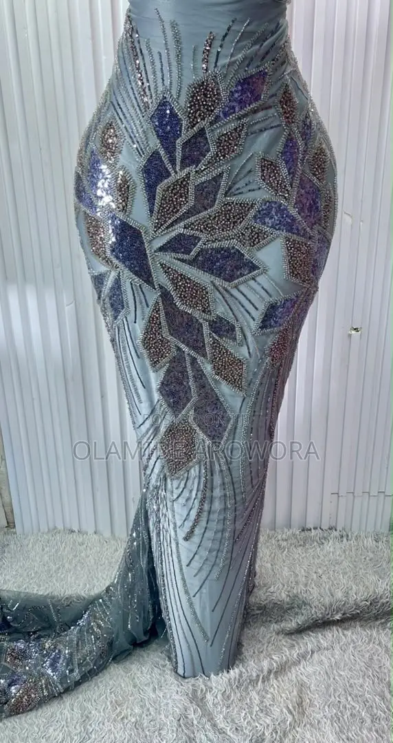 Quality Beaded Lace Fabric - Asọ Ebi Ready - 1