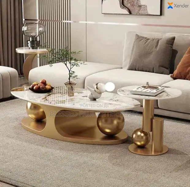 Premium Marble Center Table - Na Zamani, Mai Ƙarfi, Mai Araha - 1