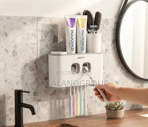 Deco Wall Mounted Toothbrush Holder & Squeezer - White