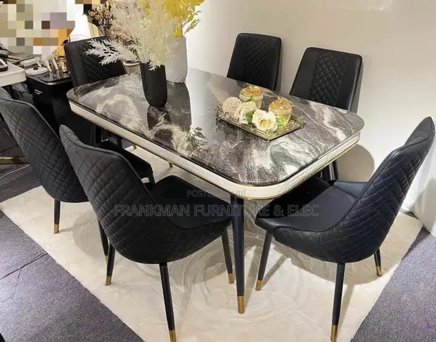 Dining Set with Marble Top - Brand New - 1