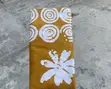 Authentic Adire Fabric - Mustard Gold & White Batik - 1