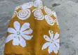 Authentic Adire Fabric - Mustard Gold & White Batik - 2