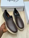 Clarks Men's Premium Leather Slip-On Shoes - Black/Brown - 1