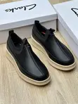 Clarks Men's Premium Leather Slip-On Shoes - Black/Brown - 2