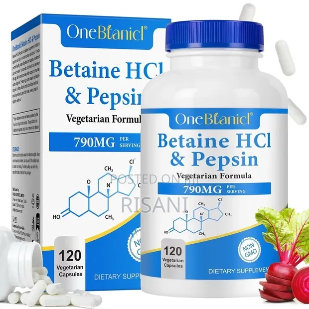 Betaine HCl with Pepsin Digestive Support, 120 Capsules - 1