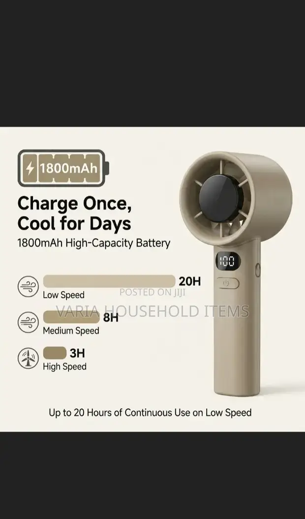ITE Rechargeable Fan - Gray - 1