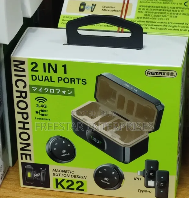 Remax K22 Wireless Lapel Microphone (2-in-1) - 1