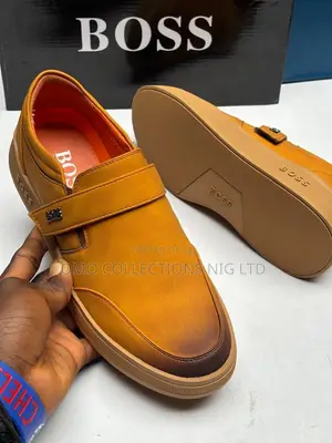 Hugo Boss Men's Leather Slip-On Sneakers - Brown