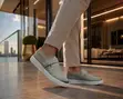 Luxury Hugo Boss Men's Leather Slip-On Sneakers - Gradient Finish - 2