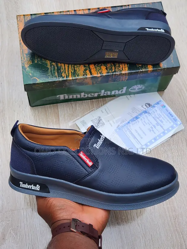Timberland Men's Leather Slip-On Sneakers - Cream Sole - 1