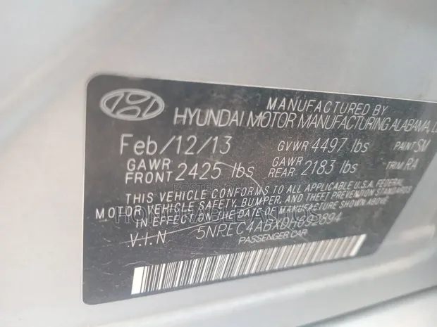 Hyundai Sonata 2013 Silver - 1