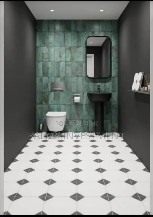 30x30 Spanish Floor Tiles - Black & White - 1