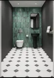30x30 Spanish Floor Tiles - Black & White - 1