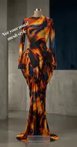 Ready Made Flame Marble Sculpted Mesh Maxi Dress - 1