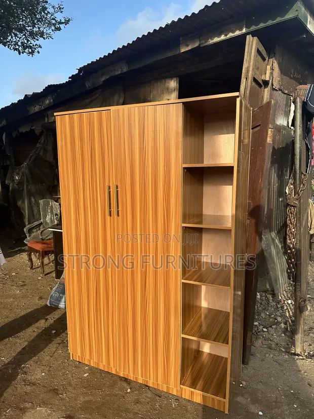 Brand New 4ft x 6ft HDF Wardrobe with Side Rack - 1