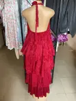Dijah'sfab Deep Red/Wine Tiered Halter Maxi Dress - 2