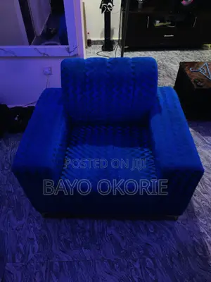 Used Blue Fabric Sofa Chair